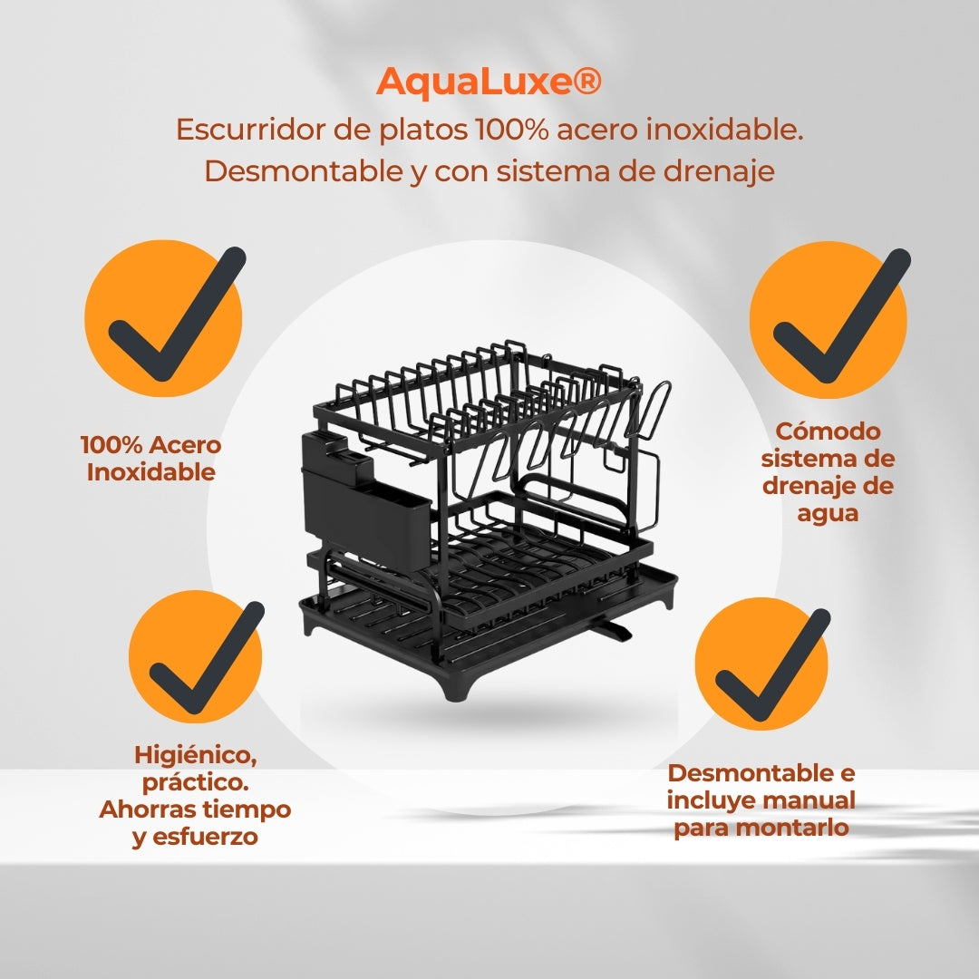 Secaplatos moderno con sistema de drenaje