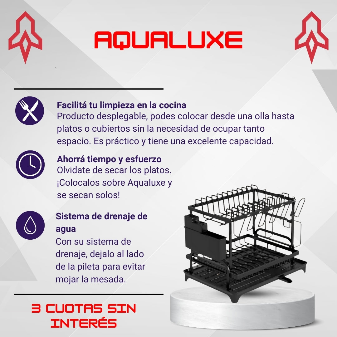 Secaplatos moderno con sistema de drenaje